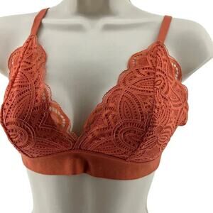 Old Navy Lace V-Neck Bralette Top Starfish Orange Bra Womens Size Small